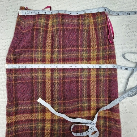 Vintage Jones New York Country 100% Wool Plaid Midi Skirt Size 6P Dark Acadamia - Picture 11 of 11